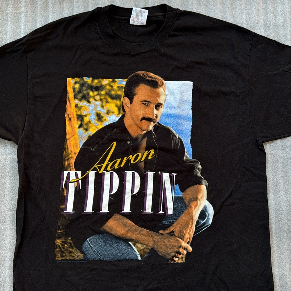 Vintage 1994 Aaron Tippin Country Music Tour T-Shirt Size XL Hanes Ultraweight - Picture 2 of 7